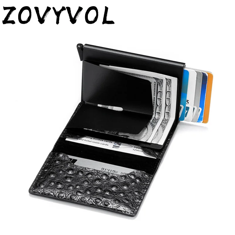 ZOVYVOL RFID блокирующий кошелек кредитный держатель для карт черный алюминиевый