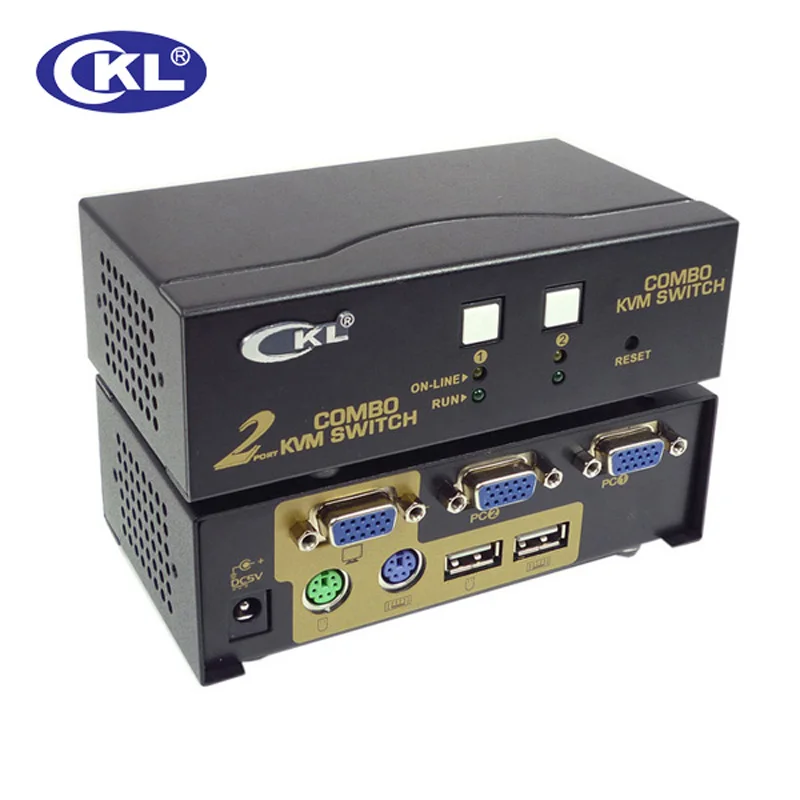 CKL 2 порта USB 0 PS/2 VGA KVM переключатель с кабелями Поддержка автосканирования ПК