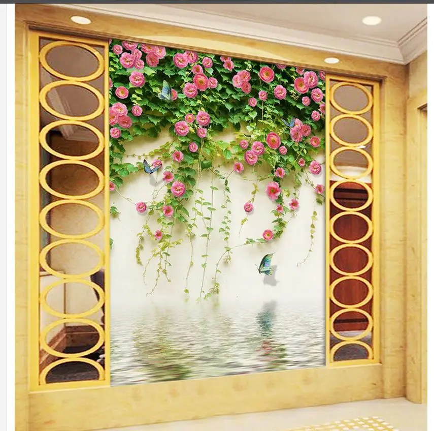 Домашний Декор Гостиная настенное покрытие роза лоза Бабочка вход