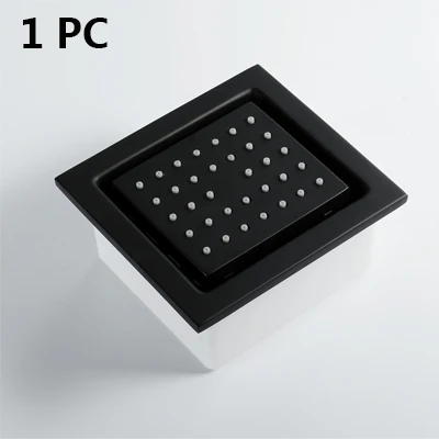 1PC Скрытый настенный черный душ для тела из латуни массажные струи для тела черные дождевые спа-насадки для душа струйный кран 130*120 мм Новинка - Цвет: 1PC