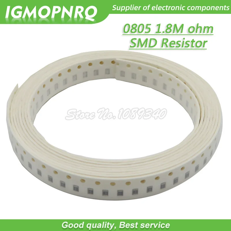 

300pcs 0805 SMD Resistor 1.8M ohm Chip Resistor 1/8W 1.8M 1M8 ohms 0805-1.8M