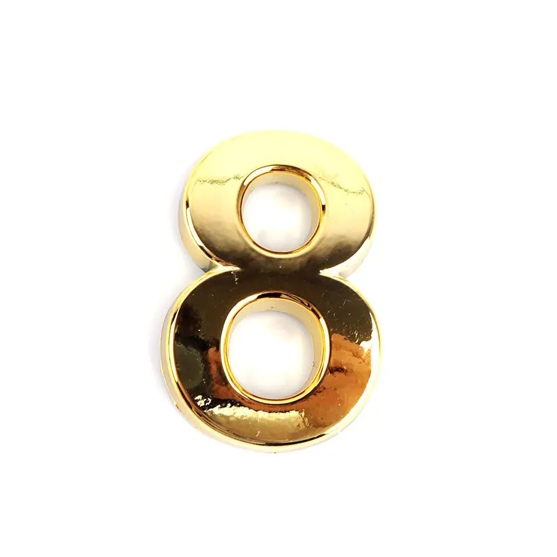 8 1 шт. номерной знак 0,1, 2,3, 4,5, 6,7, 8,9, современный золотой самоклеющийся дверной номер дома, квартиры, отеля, офиса, автомобиля DIY Декор таблички - Цвет: 8