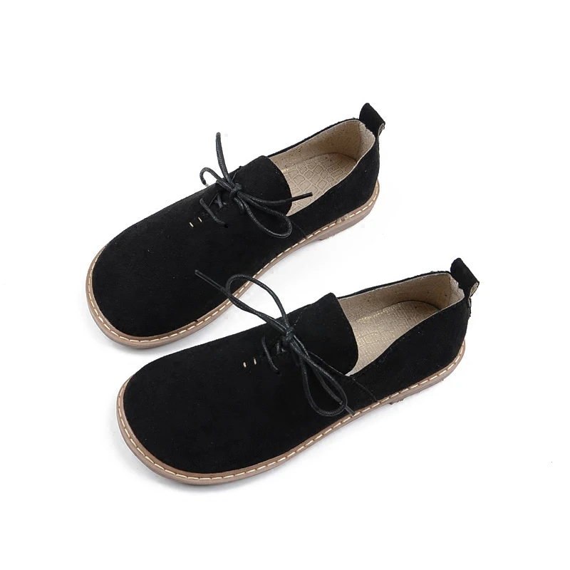 

Sen soft bottom lacing single shoes female Japanese academy literary wind handmade pregnant women flat shoes driving casual shoe