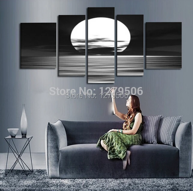 

Abstract Oil Painting 100% Hand-painted Decoration Paintings On Canvas Home A Pale Moon Pictures Decor For Living Room
