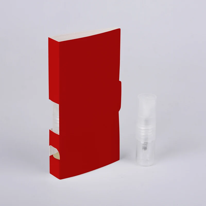 with red card 100 шт./лот 1 мл спрей бутылка многоразового использования флакон духов бумажная Подарочная открытка флакон с образцом духов посылка логотип на заказ - Цвет: with red card