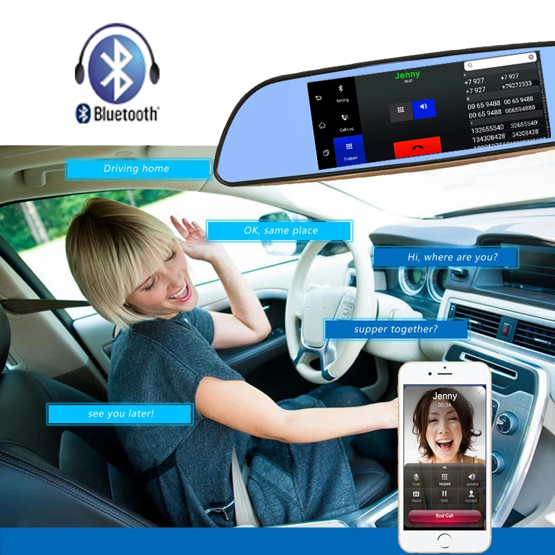 3g Видеорегистраторы для автомобилей + Android 5 0 Bluetooth gps FM передатчик Двойной