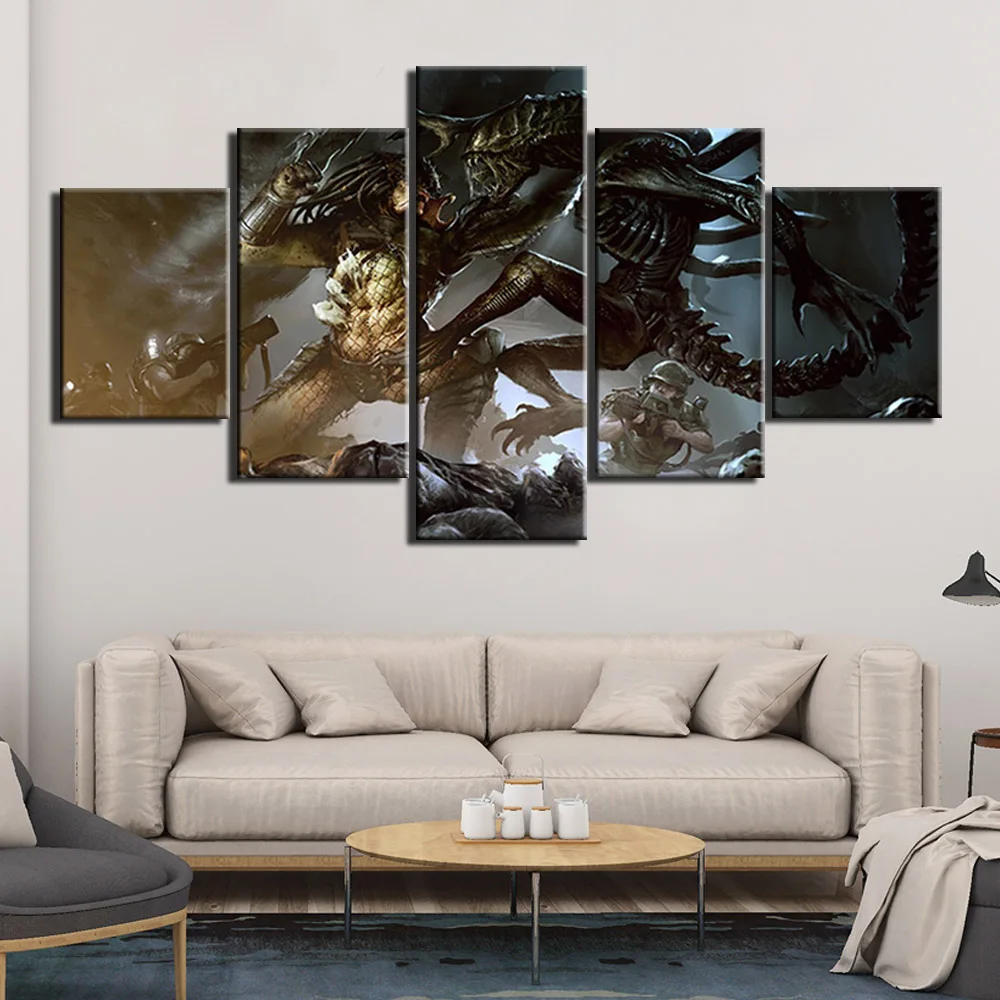 5 шт. настенные картины с изображением инопланетянина и хищника | Дом сад