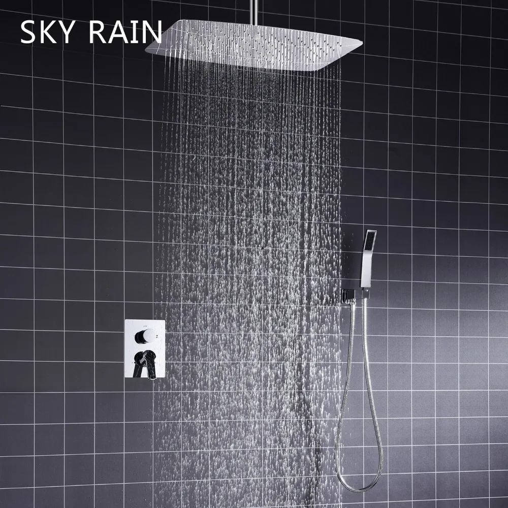 Хромированная настенная Душевая система SKY RAIN напор воздуха экономия
