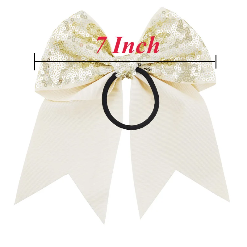 10pcs 7 Inch DIY Large Ribbon Hair Bows High Quality Sequins Sweet Children Girls Hairbow Elastic Bands Accessories | Аксессуары для