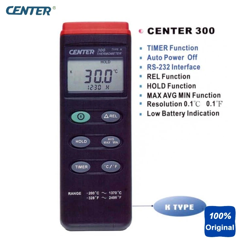 Термометр термопары с интерфейсом ПК типа K CENTER 300|thermocouple thermometer|k typetype k |