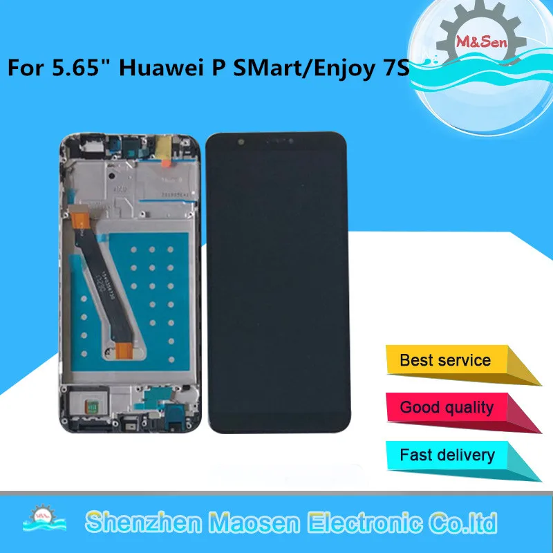 

5,65 "Оригинальный ЖК-экран M & Sen для Huawei P SMart 2018 FIG-LA1 LX1 LX2 LX3 + сенсорная панель дигитайзер Рамка для Enjoy 7S