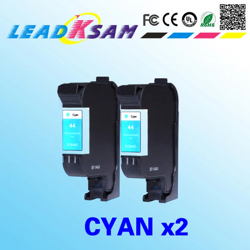 2x совместим с hp44 cyan 51644 Deskjet 1200/230/330/350/430/450/820C 850C 855C 870C|deskjet|cyan |
