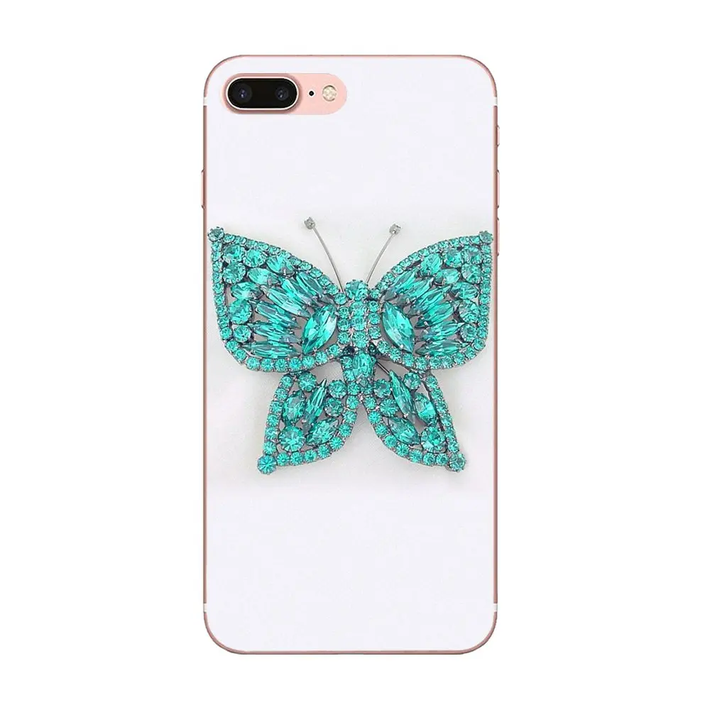 Мягкая защитная пленка из ТПУ для Apple iPhone 4 4S 5 5C 5S SE 6 6S 7 8 Plus X XS Max XR зеленые бабочки