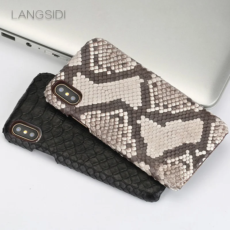 Чехол накладка LANGSIDI из натуральной кожи питона для iphone 11 pro max 7 8plus|for iphone|for 6scase for 6s