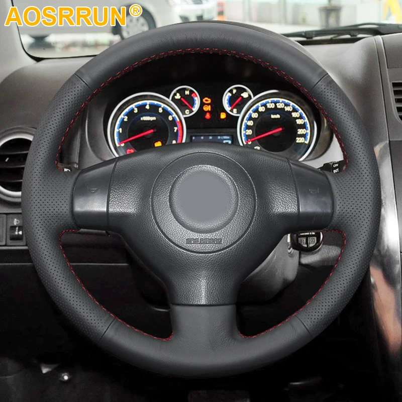 Car Accessories Leather Hand-stitched Car Steering Wheel Cover For Suzuki SX4 Alto Old Swift Opel Agila