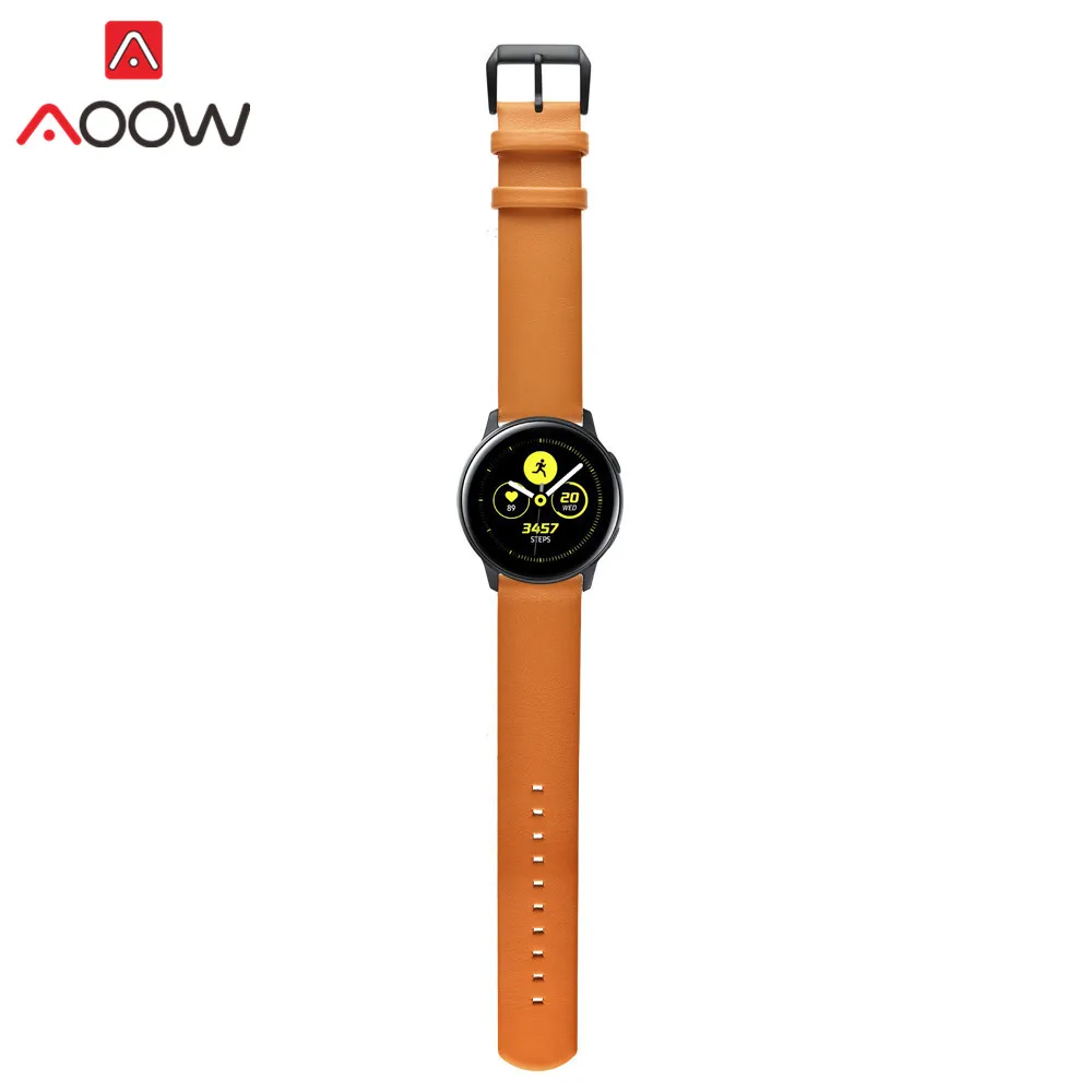 Ремешок из натуральной кожи для Samsung Galaxy Watch Active браслет Gear Sport S2 classic Amazfit Garmin vivoactive