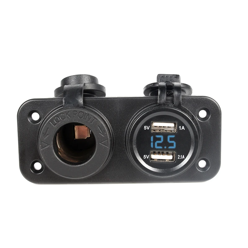Цифровой вольтметр с двумя USB портами 1 А 2 5 В|lighter socket|cigarette lighter socketcigarette socket |