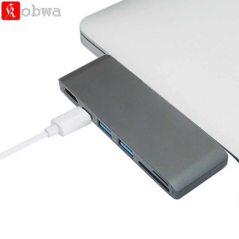 Kobwa Type-C 3.1 USB C Adapter SD/TF Card Reader Multifunction Type To Hdmi 4k Usb-C Female Cable For Macbook Pro |