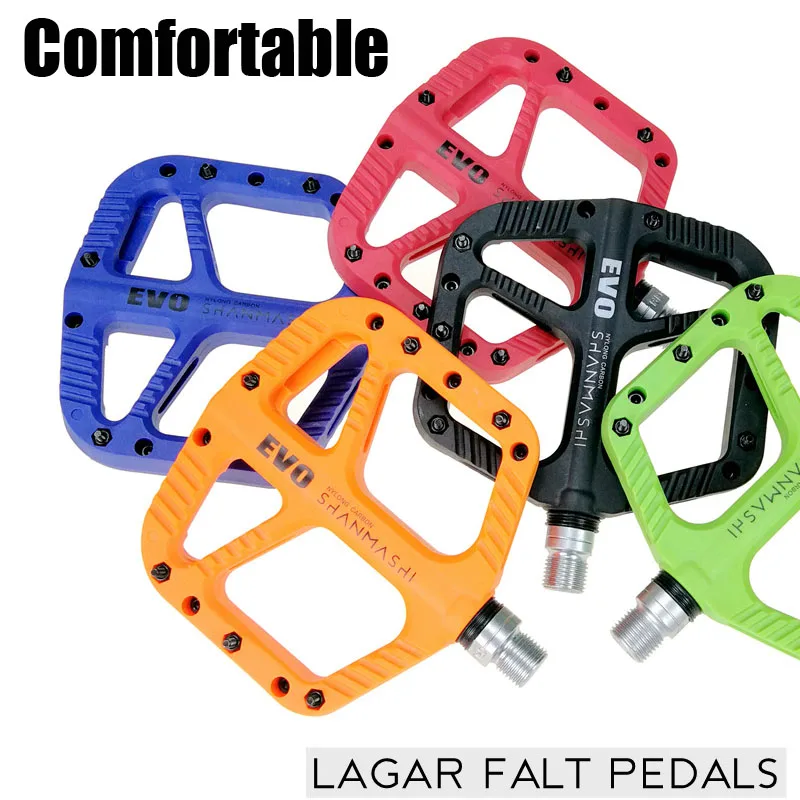 

Nylon Carbon 5 Colpurs MTB Bicycle Pedal BMX Pedals Large Comfortable Multi-color Optional Mountain Bike Accessories