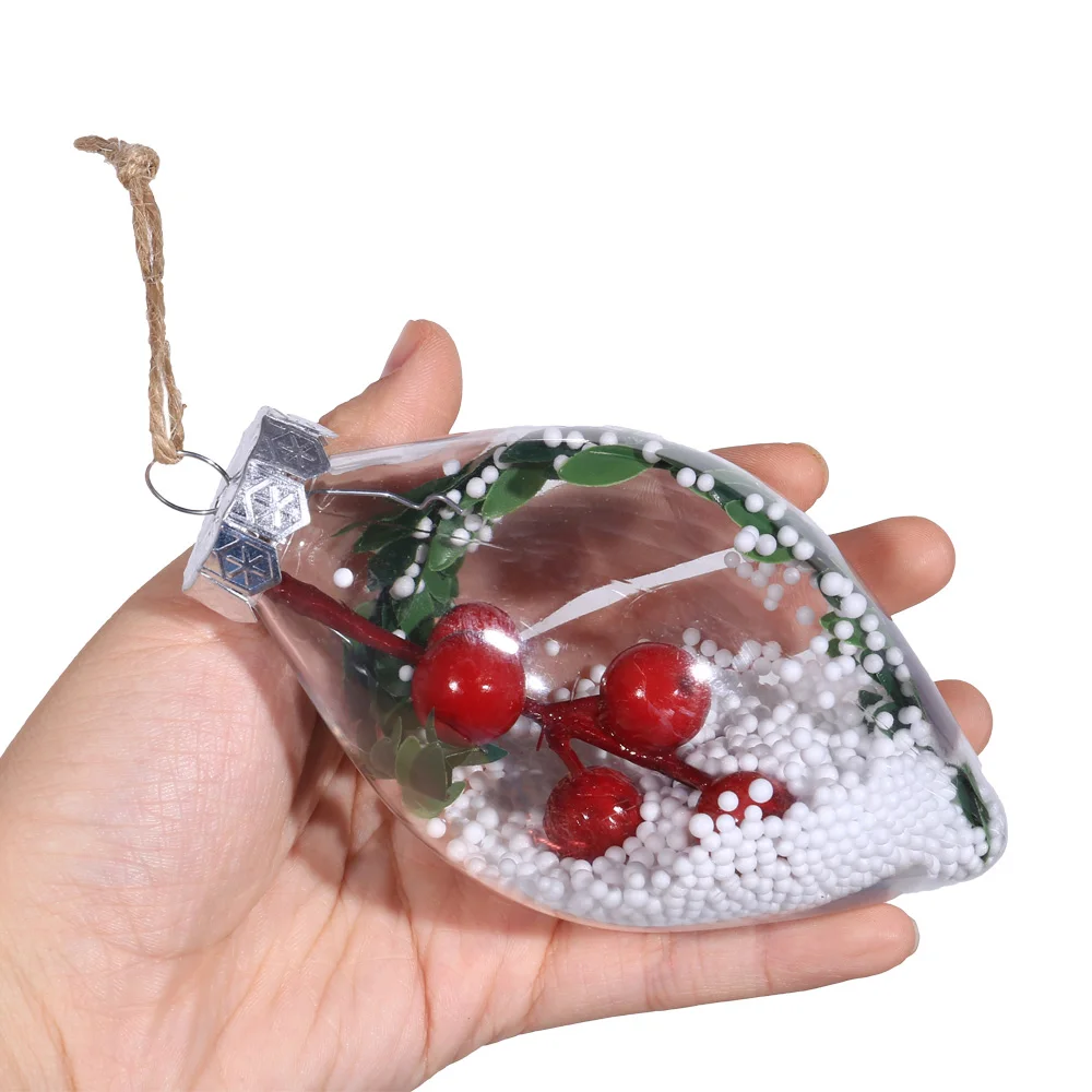 Water Drops Foam Cherry Christmas Decorations Ball Transparent Clear Bubble Sphere Tree Pendant Hanging Decoration Ornament Gift | Дом и сад
