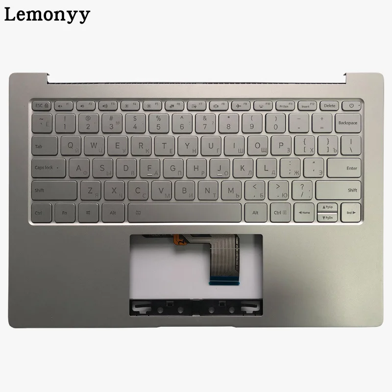 SILVER Русская клавиатура для ноутбука Xiaomi Mi Air 13,3 дюймов 9Z. ND7BW. 001 MK10000005761 490.09u070d01 с подсветкой и верхней крышкой для рук - Цвет: SILVER