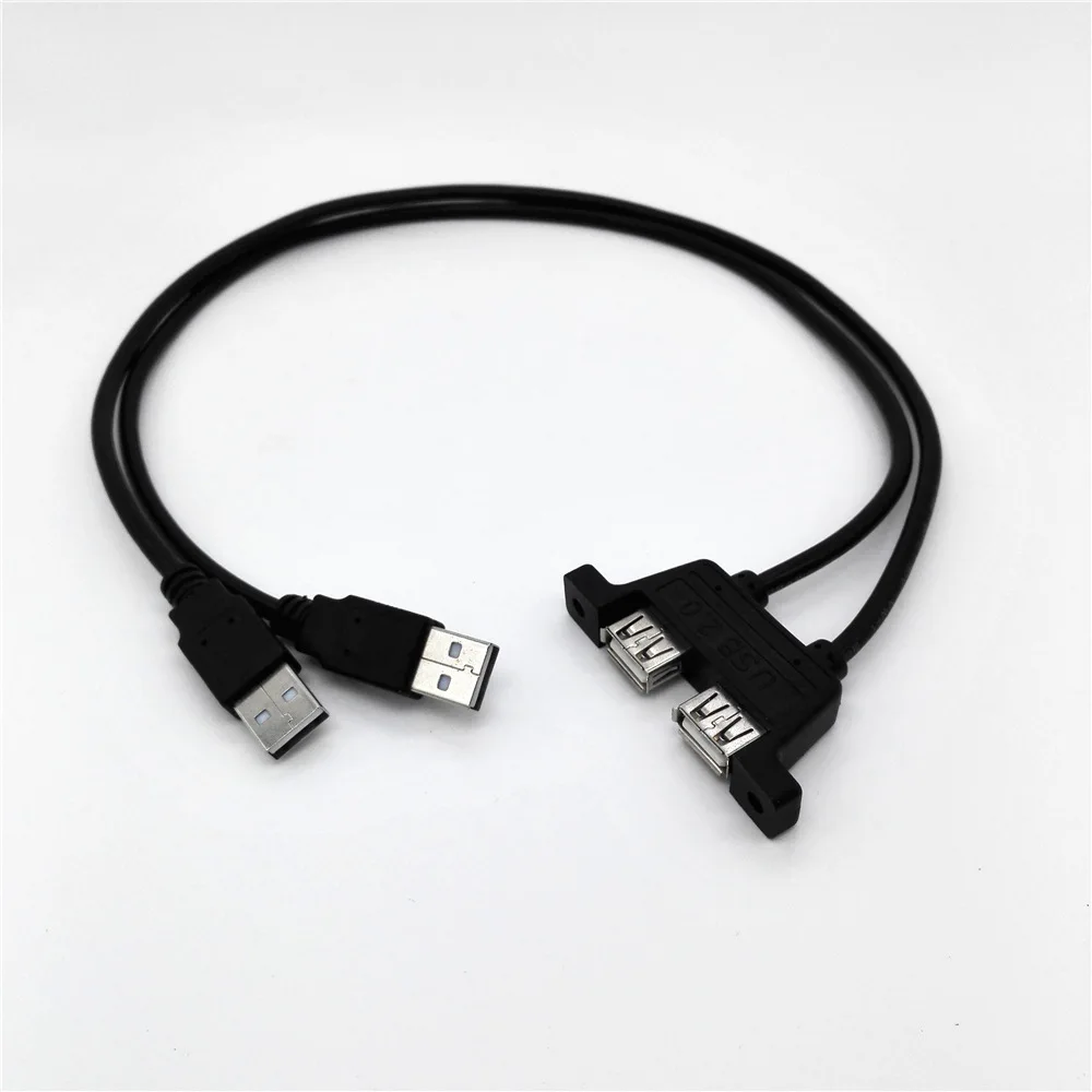 Dual USB 2.0 женщина панели разъем установки на 2 мужчина кабель удлинитель бесплатная