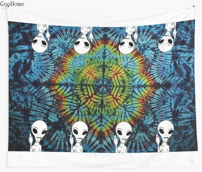 Настенный Гобелен Tie Dye Alien Salute пляжное полотенце плед одеяло коврик для пикника и