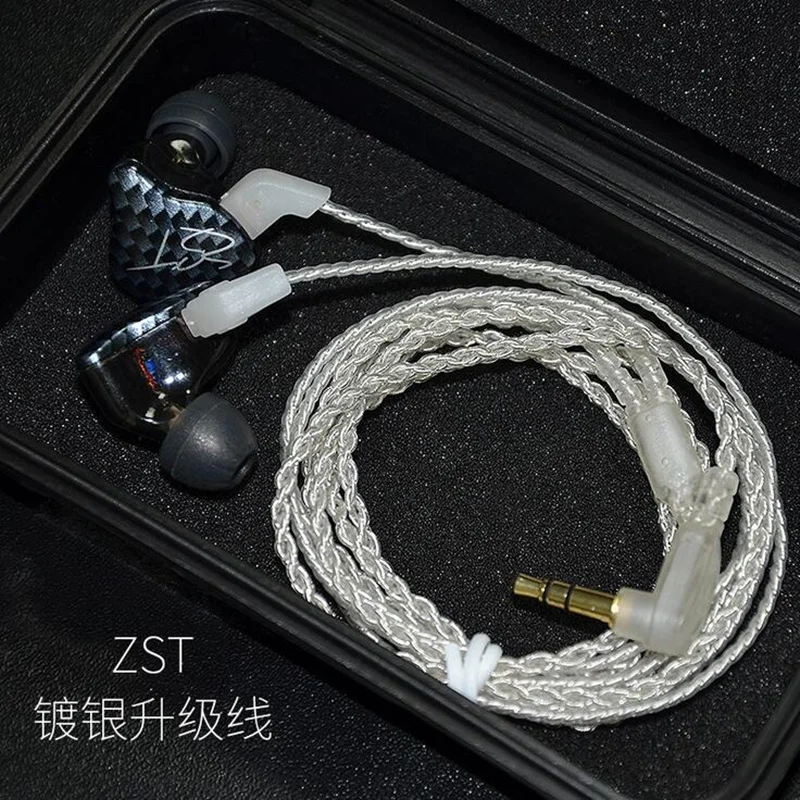 KZ ZST ED12 ZS6 ZS5 кабель 2pin 0,75 мм обновлен с серебряным покрытием кабель для обновления наушников для наушники KZ ZST ED12 ZS5 ZS6