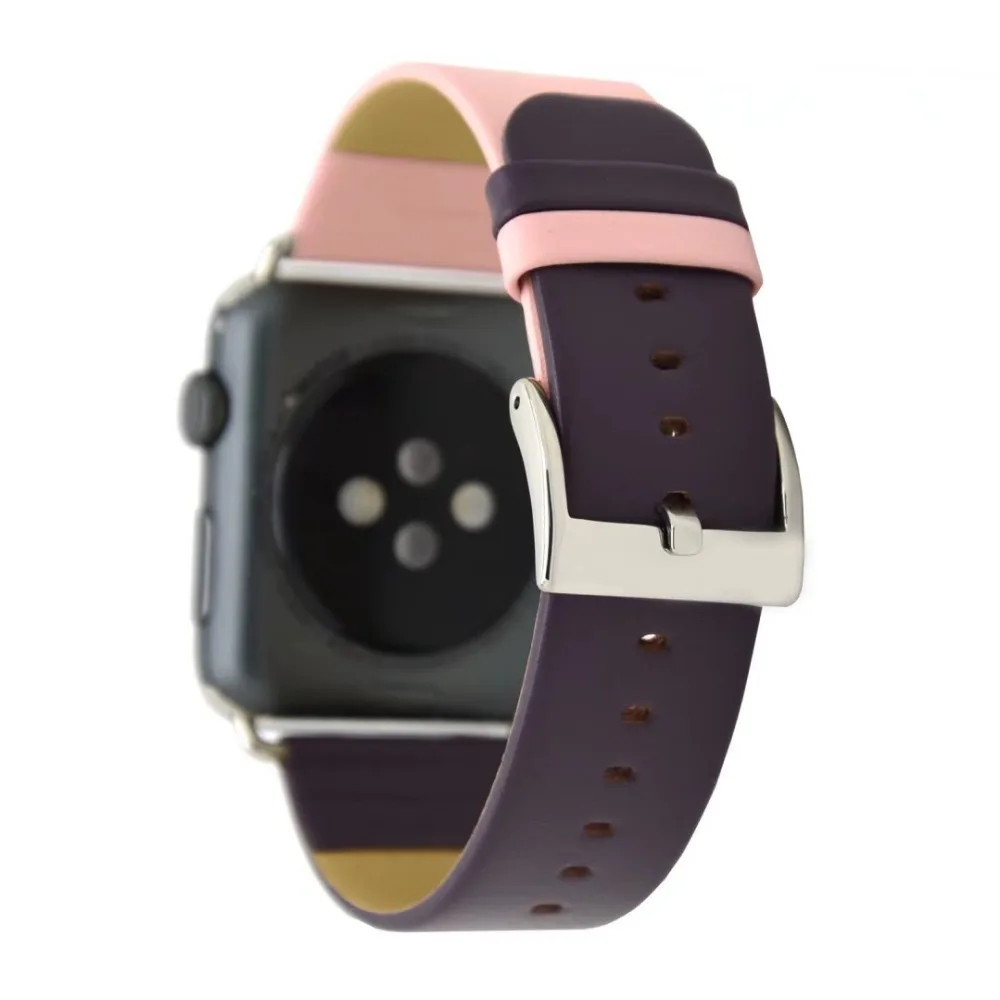 Модный двухцветный ремешок для часов для Apple Watch 38 мм 40 мм ремешок из натуральной кожи для iWatch 42 мм 44 мм Серия 1 2 3 4 браслет