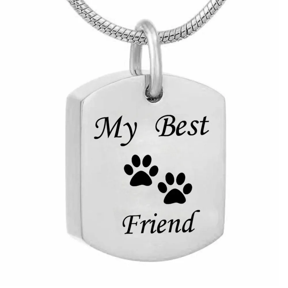 My Best frien Pet Paw print Waterproof ожерелье с кремационной урной ювелирные изделия из