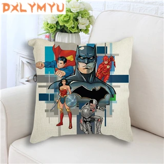 as picture Бэтмен Супермен Лига Справедливости DC Comics Чехлы для подушек подушка супергероя декоративные бежевые Льняные Наволочки Чехол - Цвет: as picture