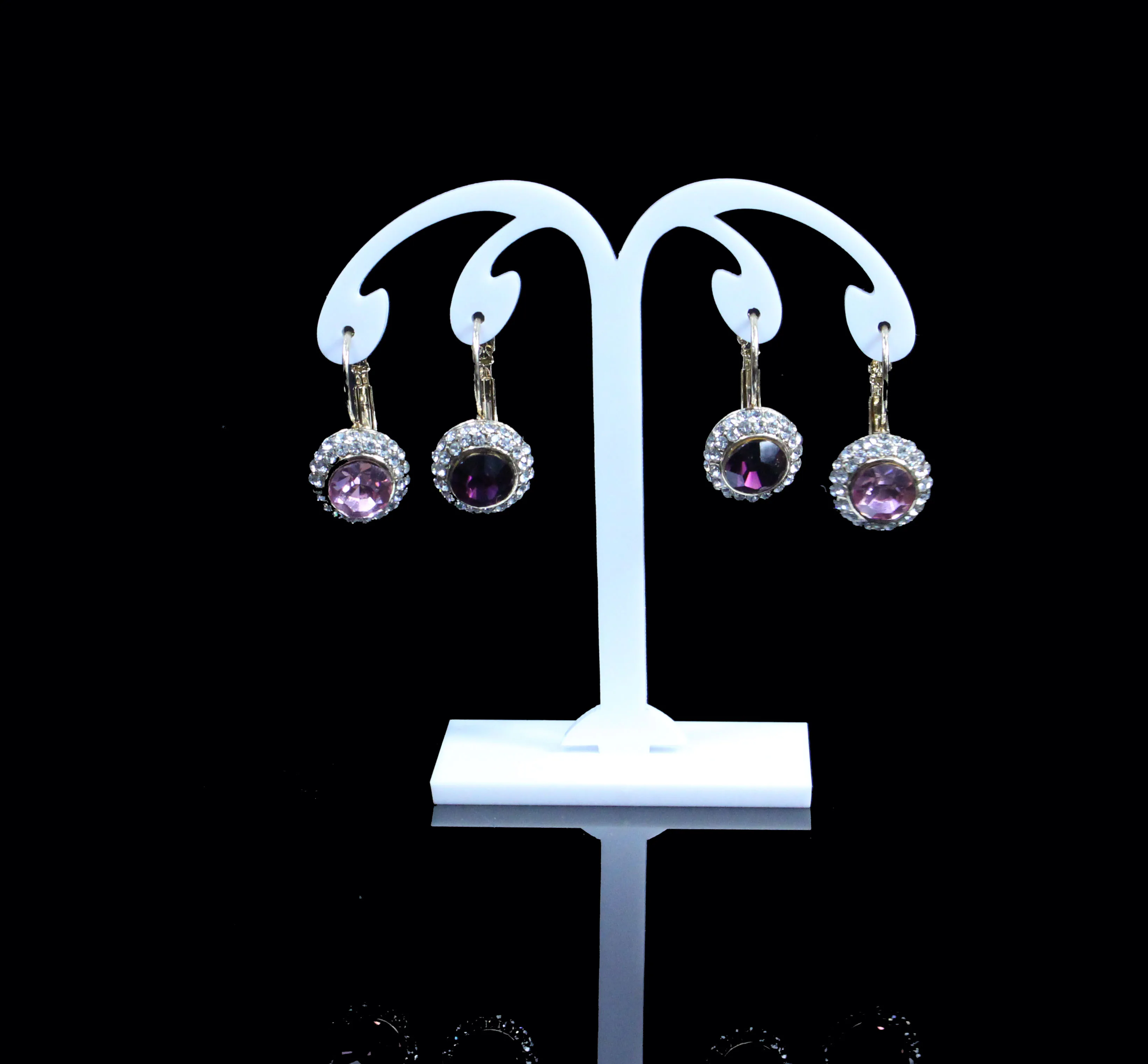 Партия из 3 акриловая подставка витрина для сережек черная белая и прозрачная