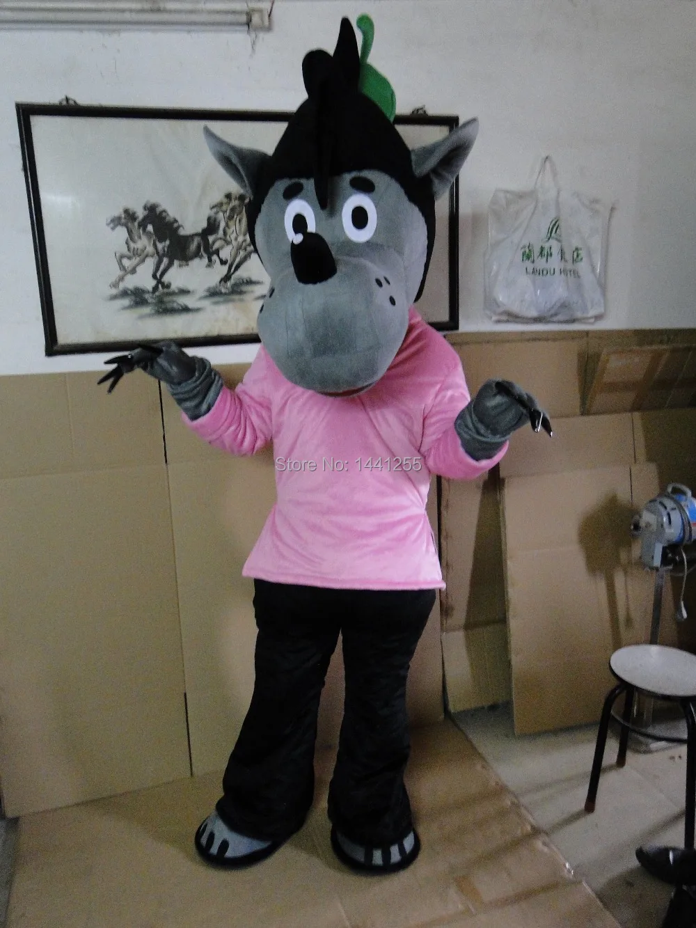 Розовая Одежда волк Маскоты костюм партии костюмы для взрослых Размеры