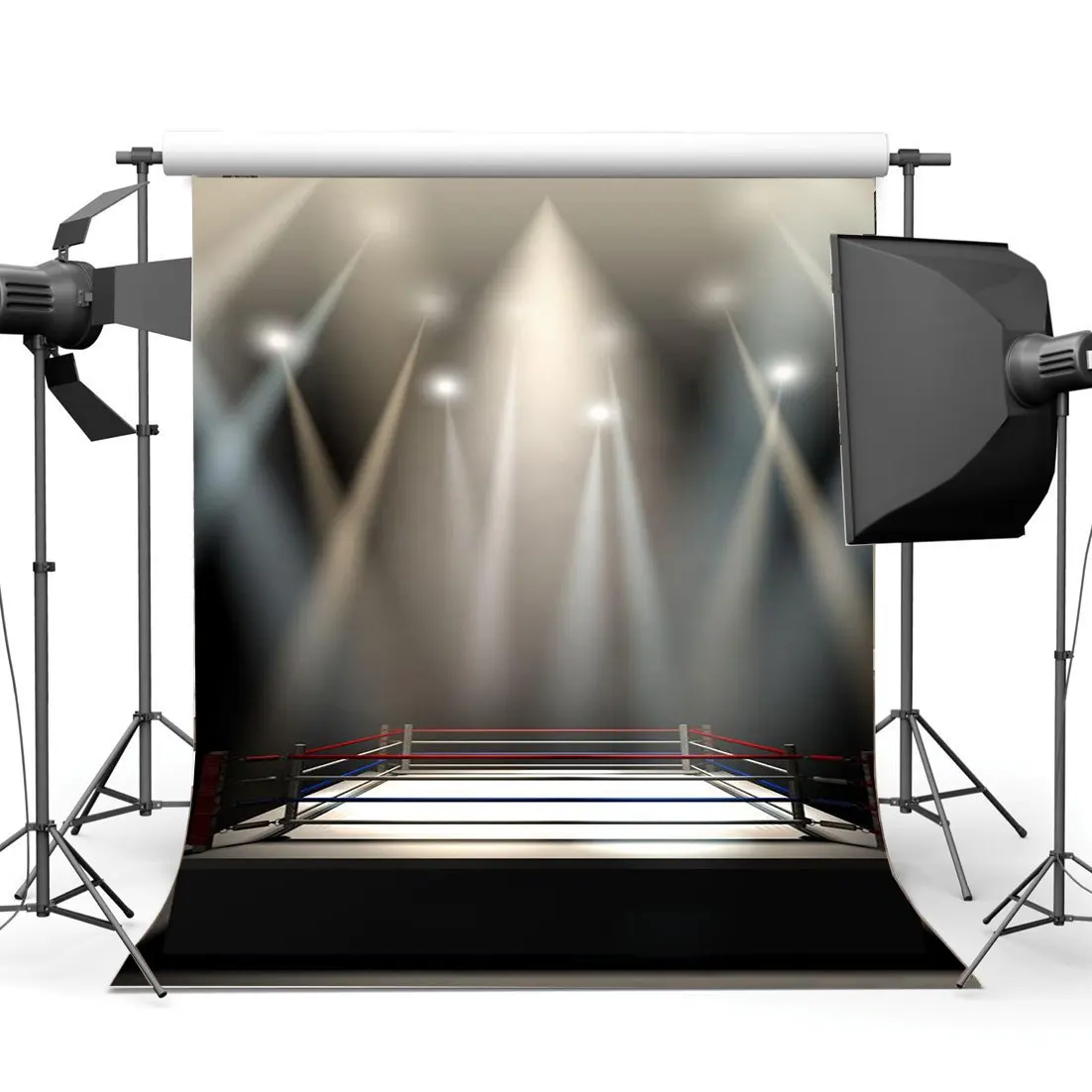 Фото Бокс кольцо фон бокс фоны интерьер стадион сценические огни Темный спортивный
