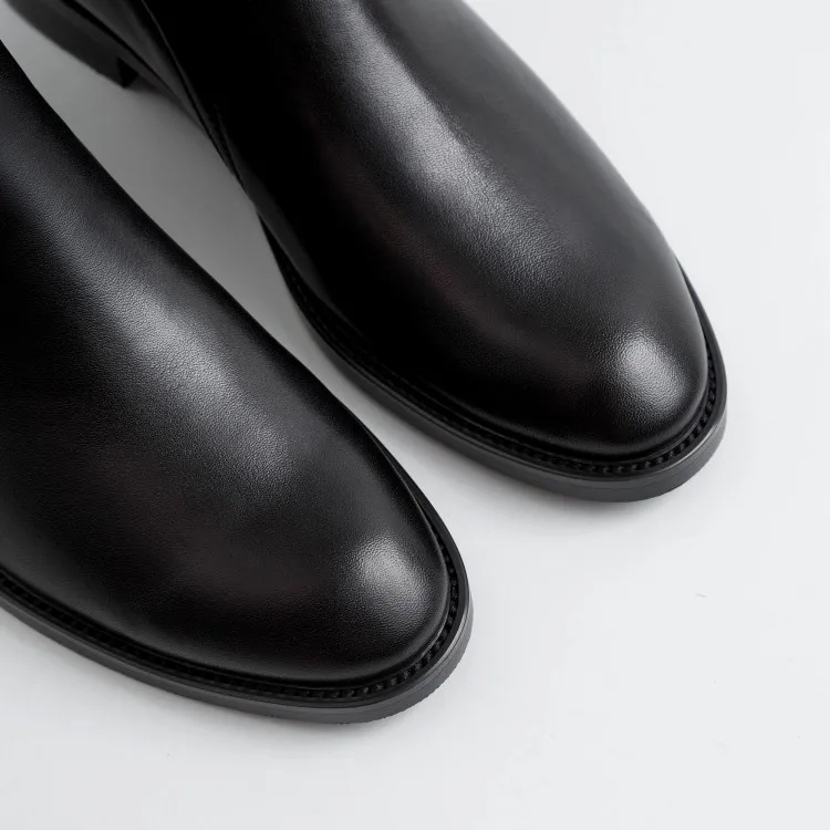 Модные женские байкерские ботинки PXELENA из натуральной кожи с круглым носком на