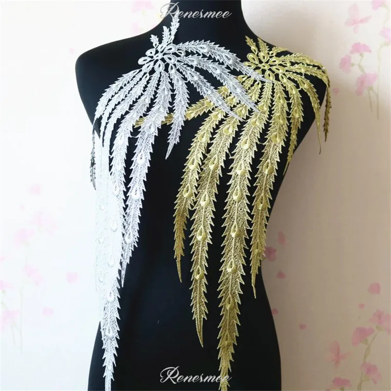 2Pcs Gold Silver Exquisite Thread Line Big Phoenix Lace Accessories Clothing Decoration Special Embroidery Patch | Дом и сад