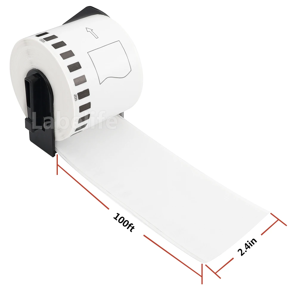 Labelife 5 рулонов DK 22205 (62 мм x 30 48 м) Совместимость с Brother QL 700 этикетки стикер для штрих