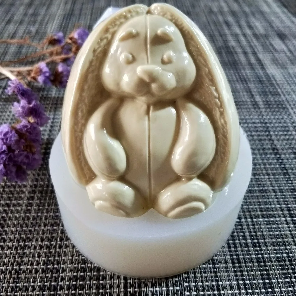 DW0134 PRZY 3d animals Cute rabbit silicone mold soap mould handmade soap making molds candle silicone bunny mold resin clay
