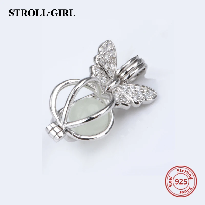 Strollgirl животных bat Firefly бабочка светящиеся шарики DIY прелести Fit Authentic Pandora Браслеты кулон изготовления ювелирных изделий подарки
