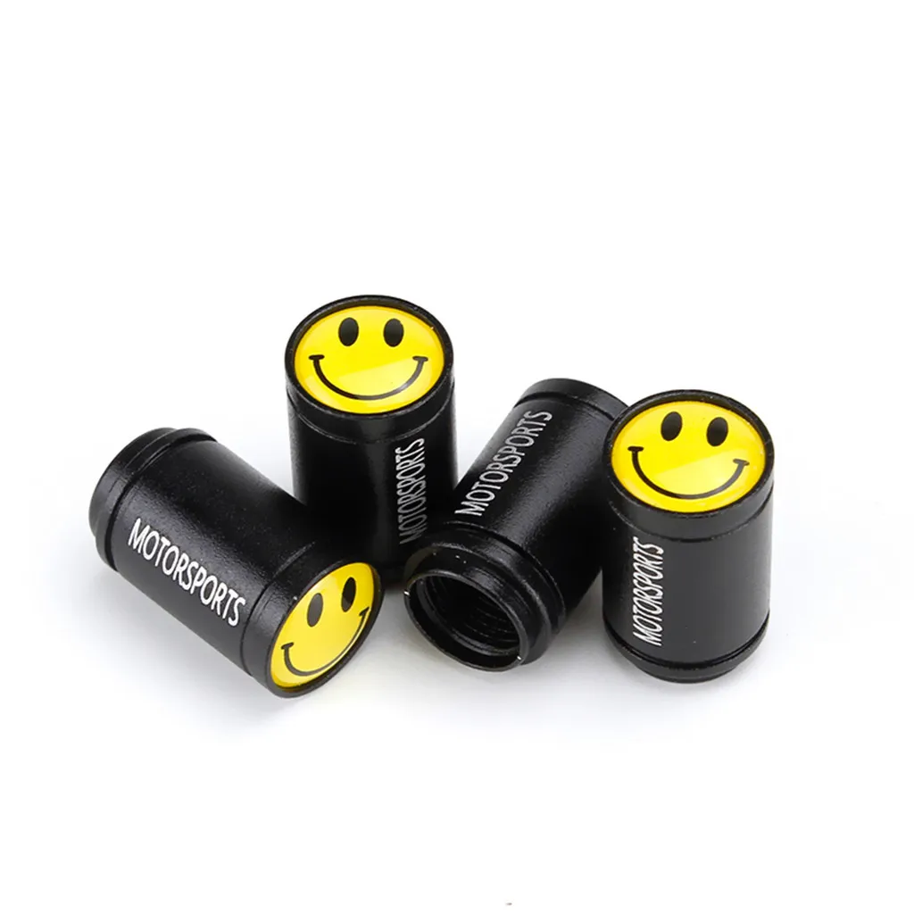 4pcs Smiley Face Expression Valve Tire Plug Cover Car Protector Cap Dust | Автомобили и мотоциклы