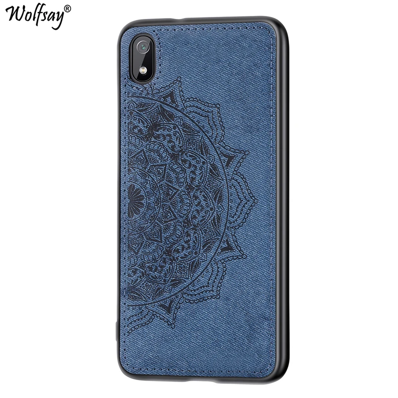 Blue Для Xiaomi Redmi 7A чехол 5,4" Модный тканевый корпус силиконовый бампер ткань+ PC чехол для телефона для Xiaomi Redmi 7A чехол для Redmi 7A чехол s - Цвет: Blue