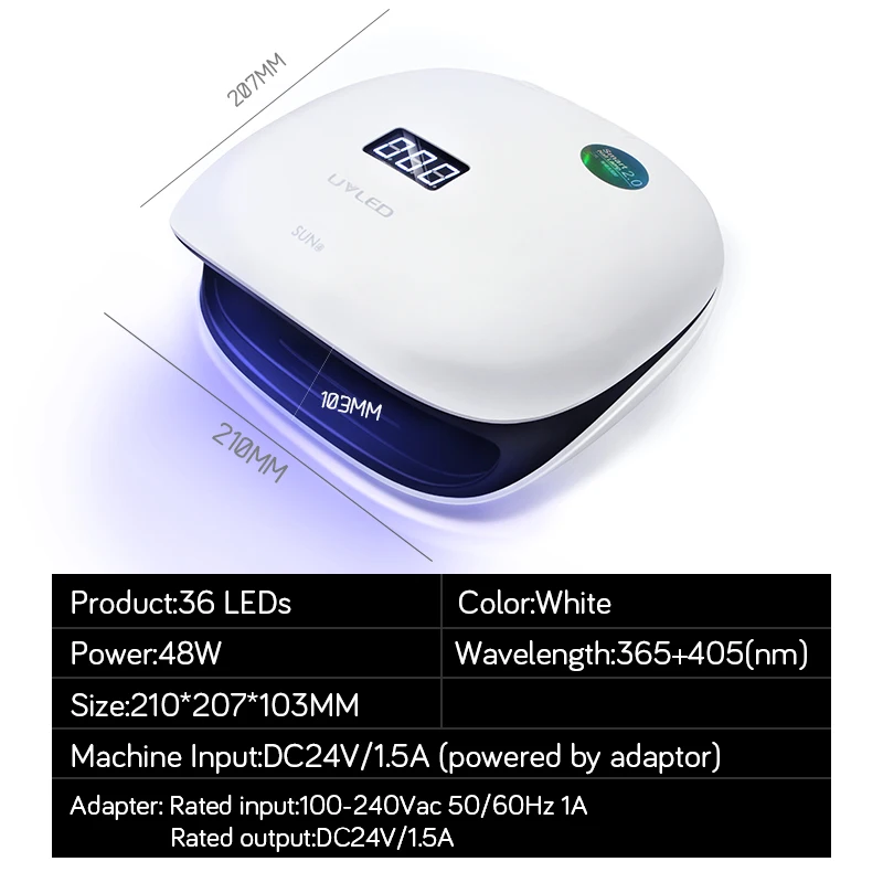 Лампа Lakimu для сушки гель лака ногтей быстросохнущая УФ лампа инструменты