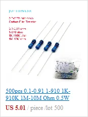 200 шт. 5% 1 Вт резистор для оксидной пленки 0,1-0,91 1-910 1 K-910 K 1M ohm 100 200 300 1K 2K 3K 1M резисторы
