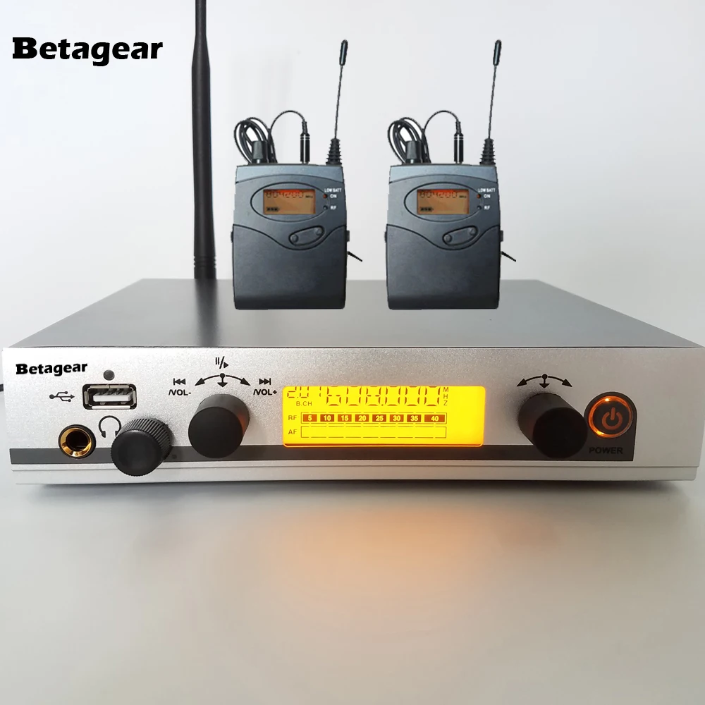 Betagear IEM300G3 система мониторинга с 2 приемниками церковная Беспроводная UHF in ear monitor