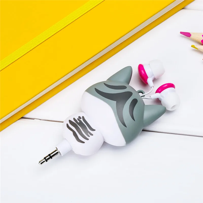 Милые наушники Kawaii с сыром, котом, медведем, пандой из мультфильма, выдвижные MP3 MP4 наушники для samsung, htc, Xiaomi, для IPhone 5, 5S, 6 S plus