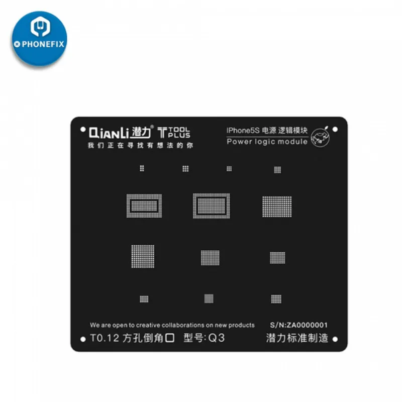 Трафарет iBlack QianLi 3D BGA трафарет для ремонта материнской платы черный iPhone 5S 6S 7 8