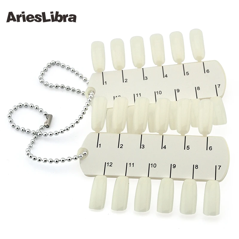 AriesLibra 10 шт./компл. 2 стороны натуральный цвет ногтей дисплей пластина с 24 Ложные