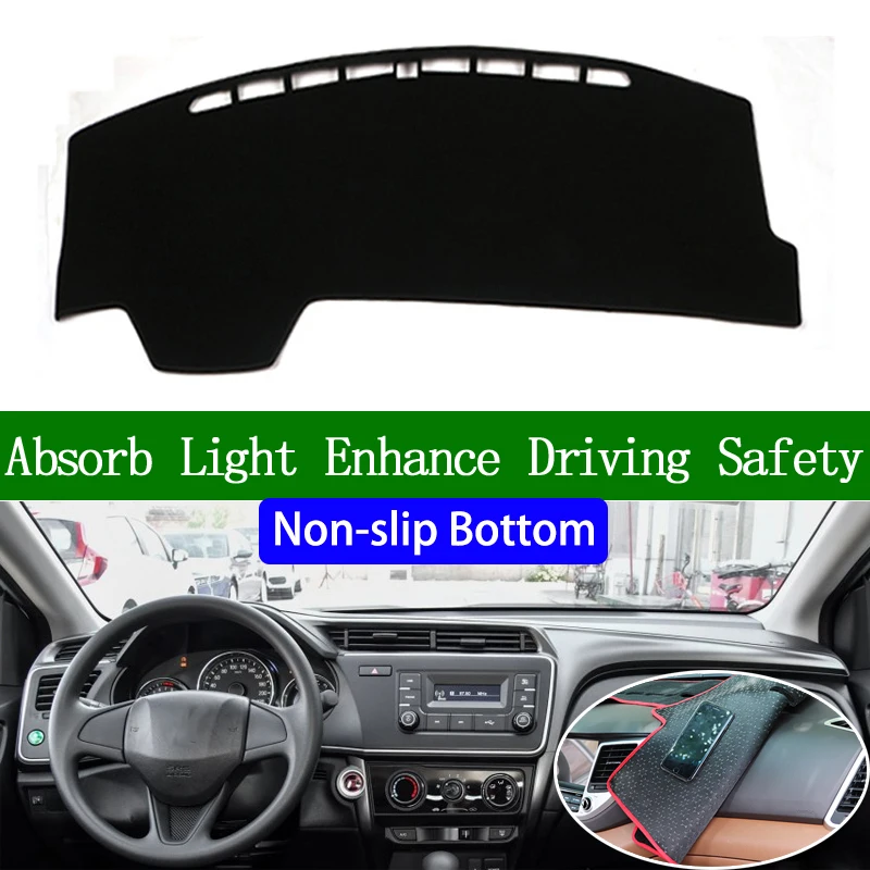 Для Honda city 2015 2016 2017 2018 нескользящая Нижняя крышка приборной панели автомобильные