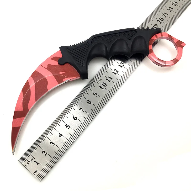 Нож Karambit CS GO с фиксированным лезвием, никогда не выцветает, контр страйк, бои, коготь, ножи для выживания, кемпинга, EDC, косплей, инструменты