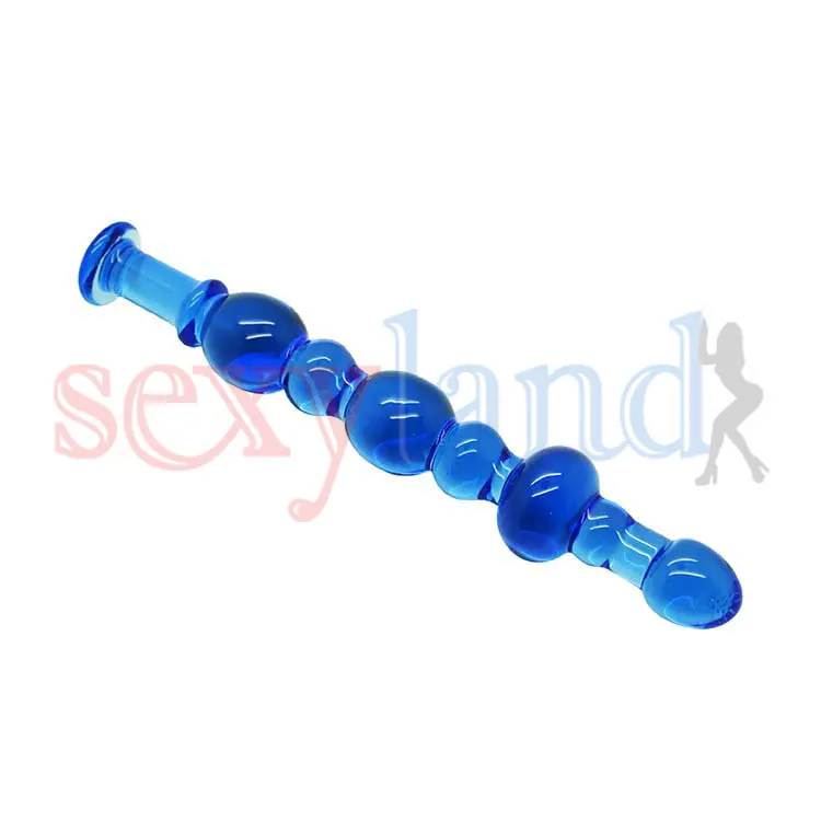Crystal blue Стекло анальный Бусины Игрушечные лошадки серии-ultimate анальная пробка